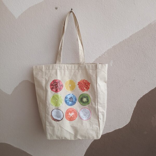 Sac cabas en toile fruits