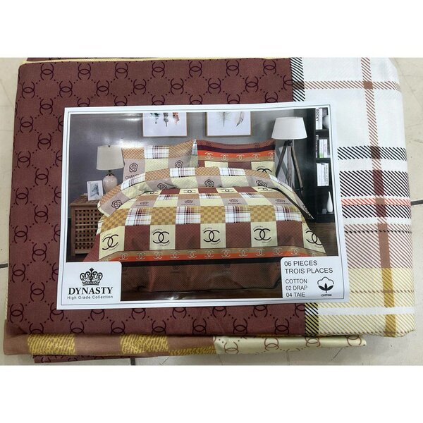 Draps de lit a motifs 6 pieces