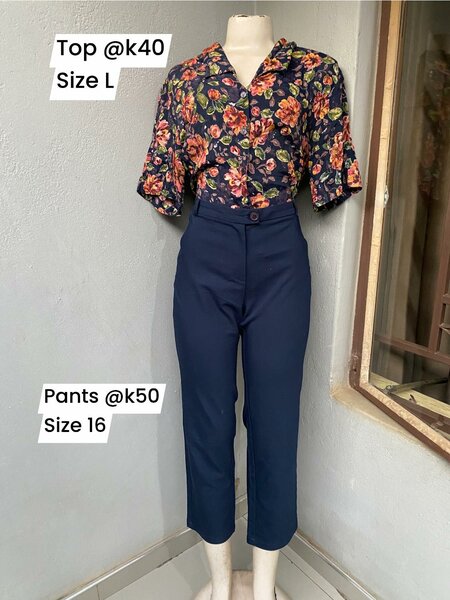 Shirt Dark Blue Flowers