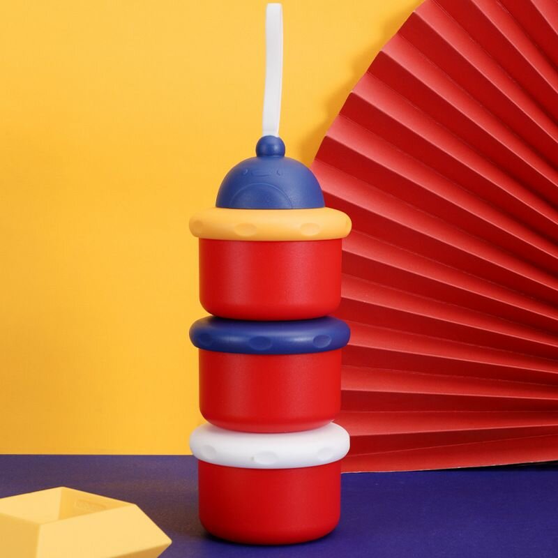 3-Layer Rounded Portable Milk Powder Storage Box for Kids Sh