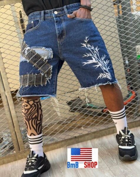 Shorts en jean brodés tendance