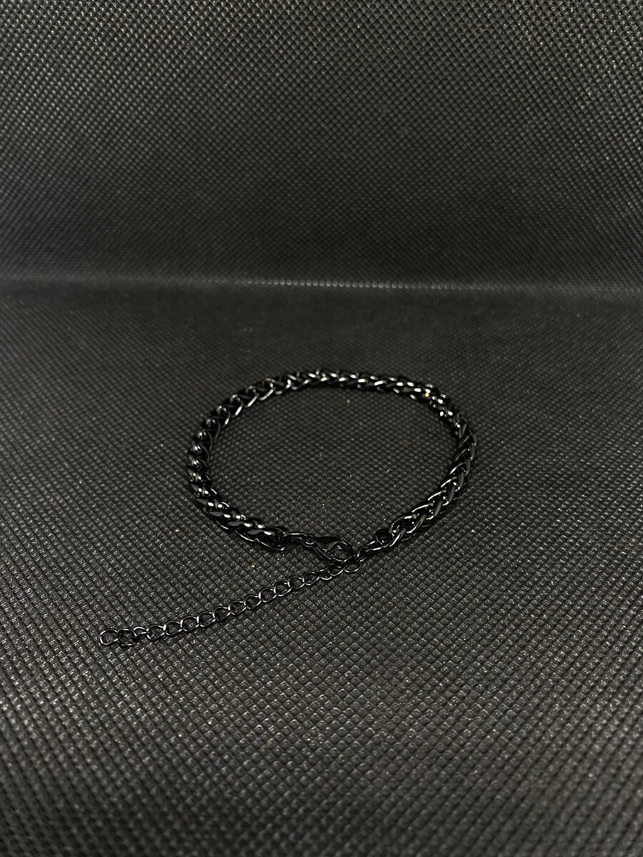 Bracelet chaîne en acier noir