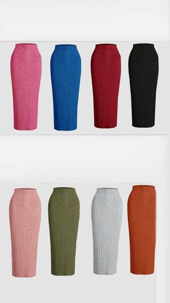 Jupe longue côtelée élégante