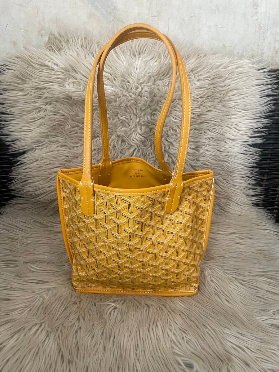 Sac cabas en cuir jaune