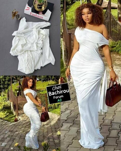 Robe de soirée blanche glamour