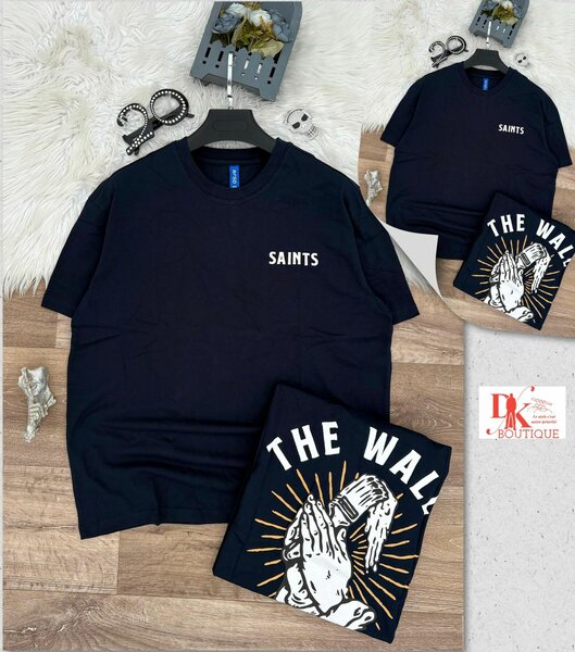 T-shirt noire imprimé "Saints"