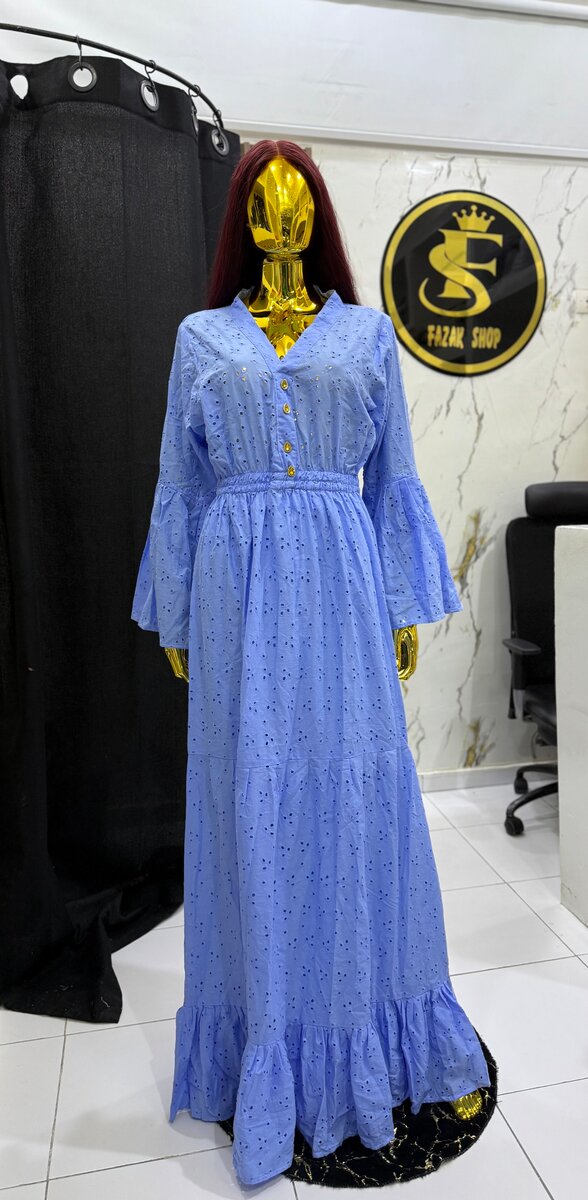 Robe longue bohème bleu