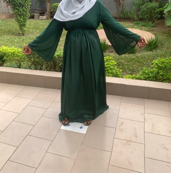 Robe longue verte élégante