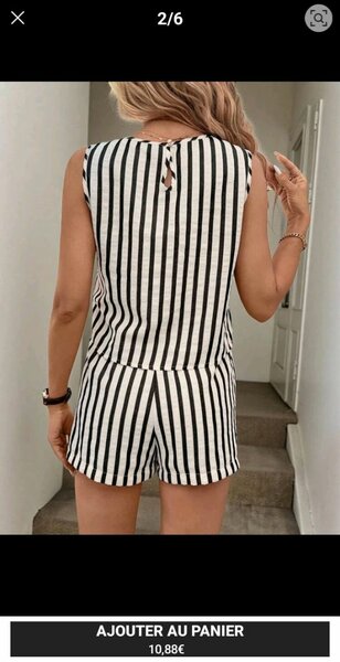 Combinaison rayée sans manches