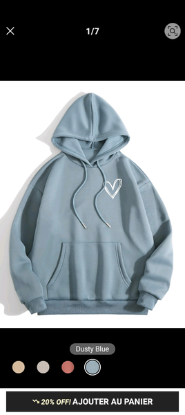 Sweat à Capuche Cœur Femme