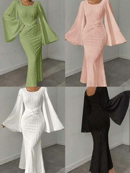 Robe Élégante Manches Chauve-Souris