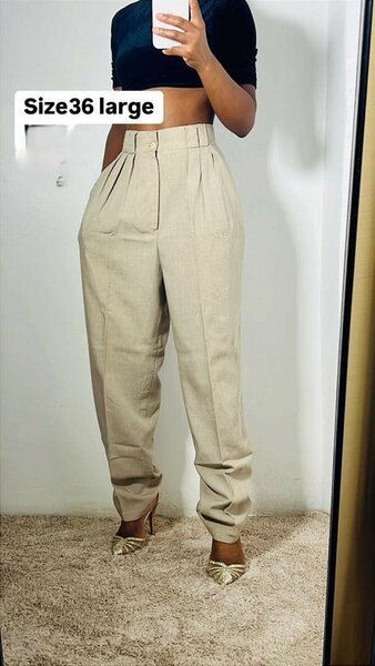 Trousers for women biege size 36 large