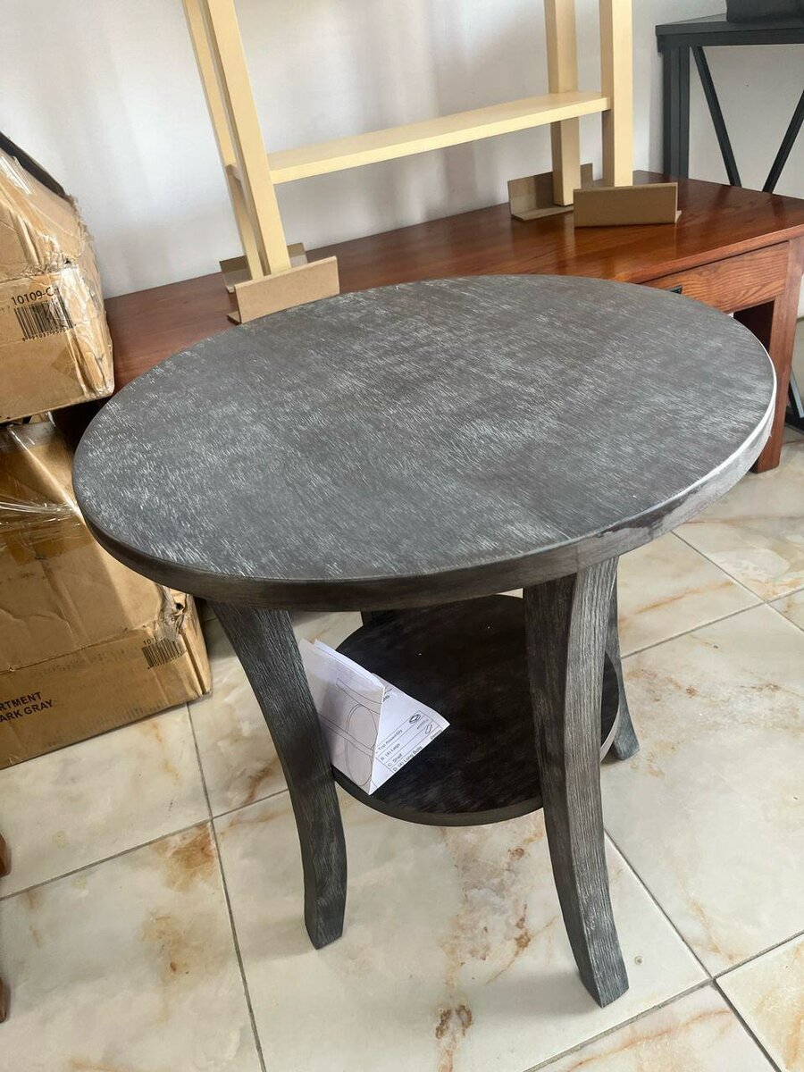 Table ronde bois vintage