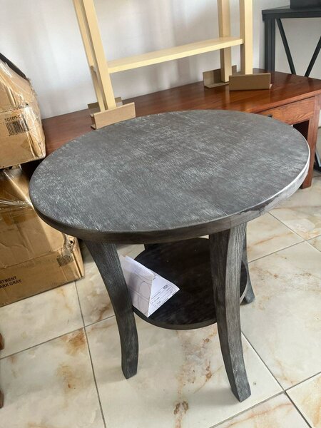 Table ronde bois vintage