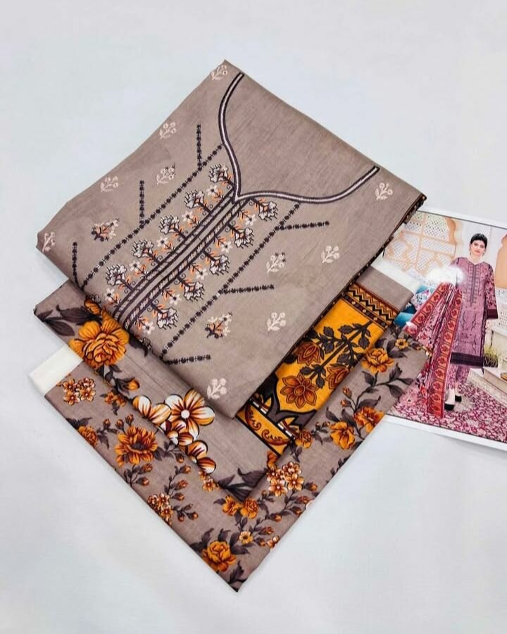 Unstitch suit 3ps lawn