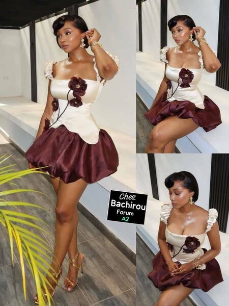 Robe cocktail élégante fleurie