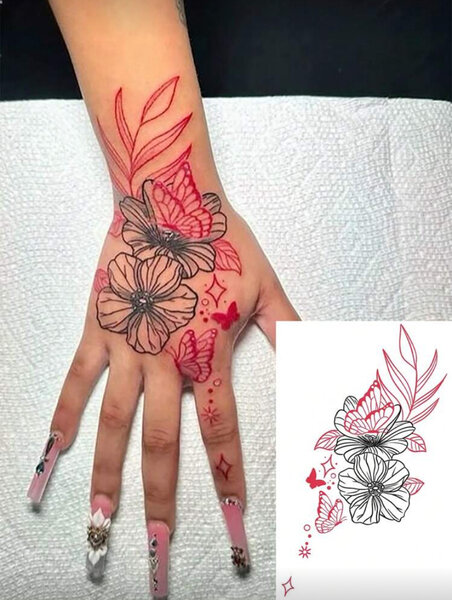 Tatouage Floral Éphémère