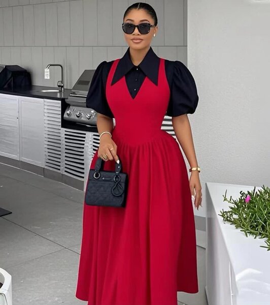 Robe élégante bicolore femme