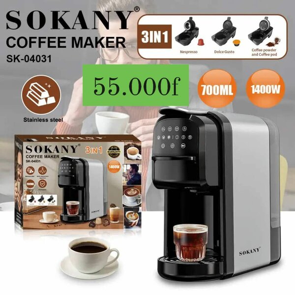 Cafetière 3-en-1 Sokany