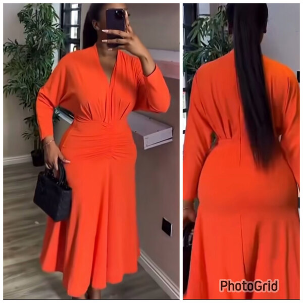 Robe orange élégante femme