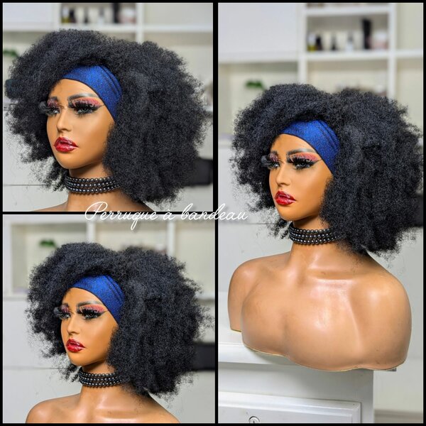 Perruque à bandeaux Afro