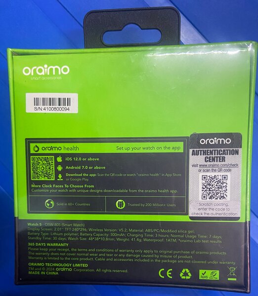 Montre intelligente Oraimo OSW-805