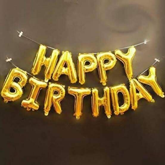 Happy birthday foil balloon banner