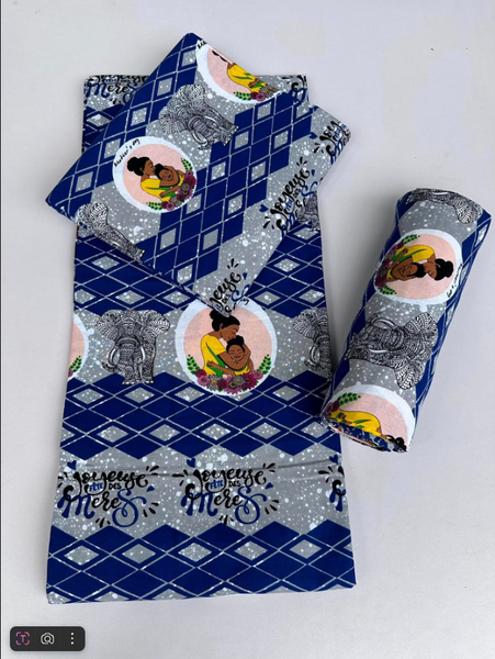 Tissu bleu à motif