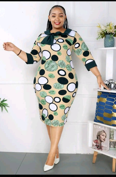 green and brown dress