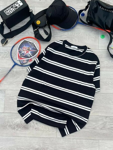 T-shirt rayé en coton pour homme