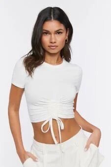 Top court blanc ajusté