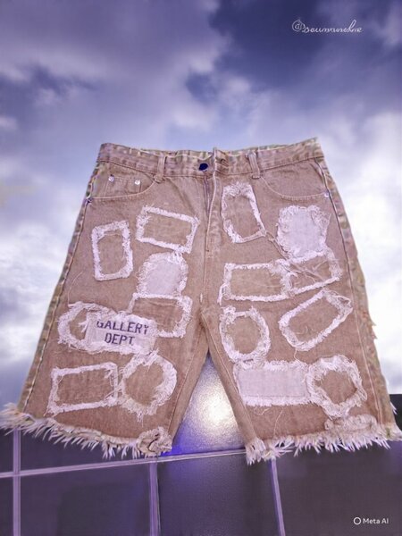 Short en jean patchwork tendance