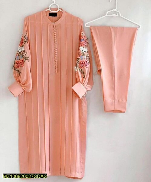 2pc Lines Embroidery suit