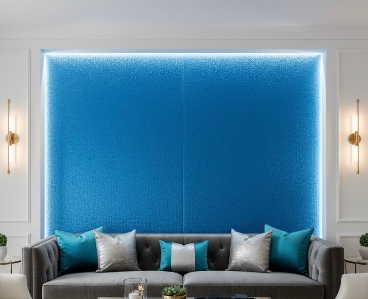 Papier peint bleu scintillant