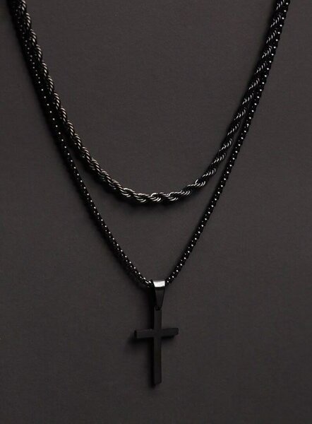 Collier Homme Croix Acier Inox