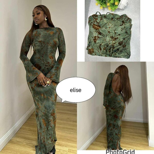 Robe Longue Élégante à Motifs