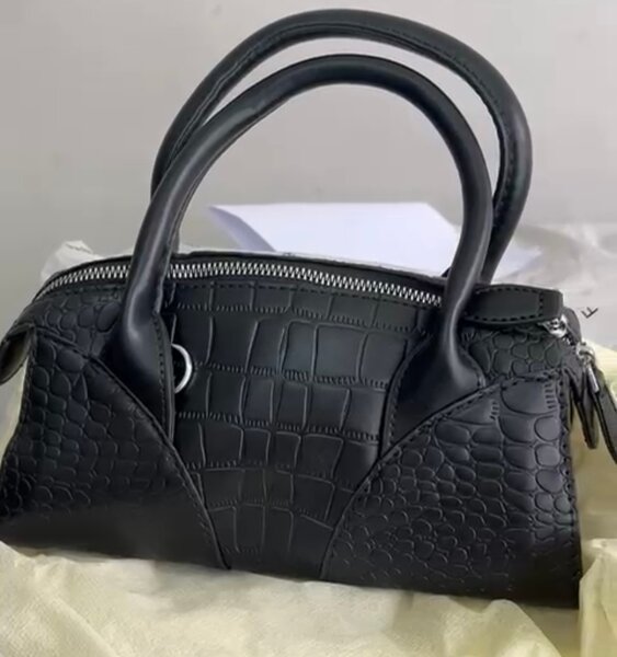 Sac à main cuir croco