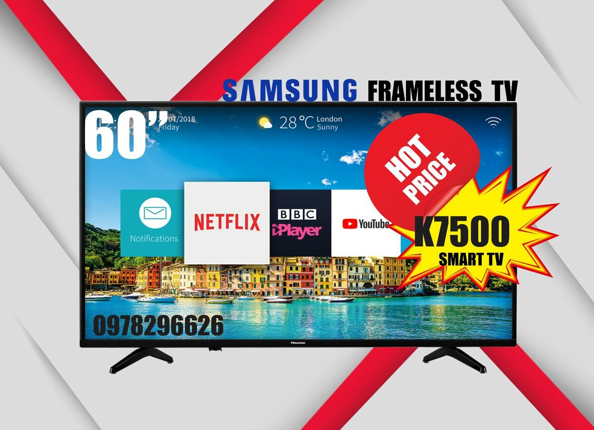 LED frameless 4k UHD android smart tvs