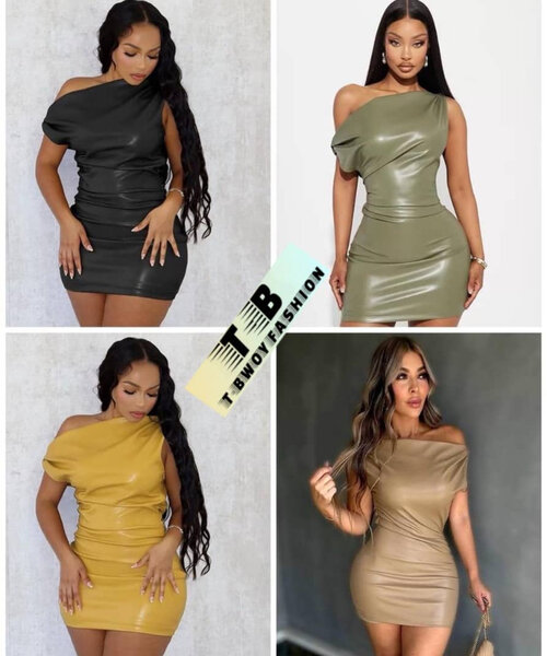 Robe moulante en cuir