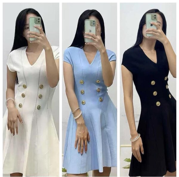 Robe élégante à boutons