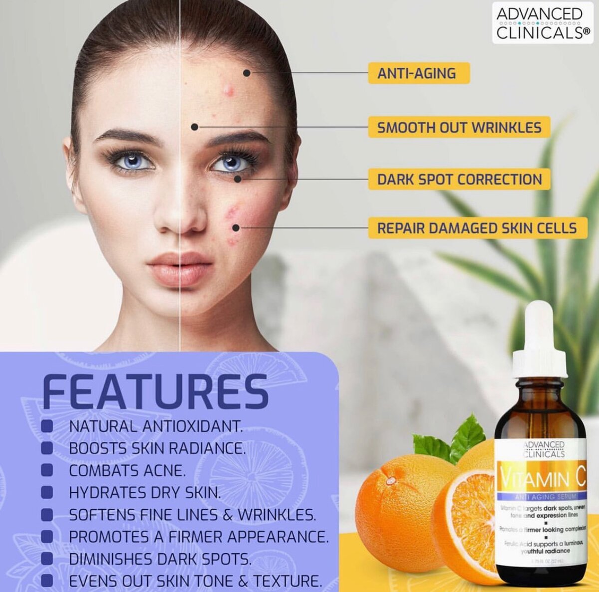 Advanced Clinicals Vitamin C Face Serum