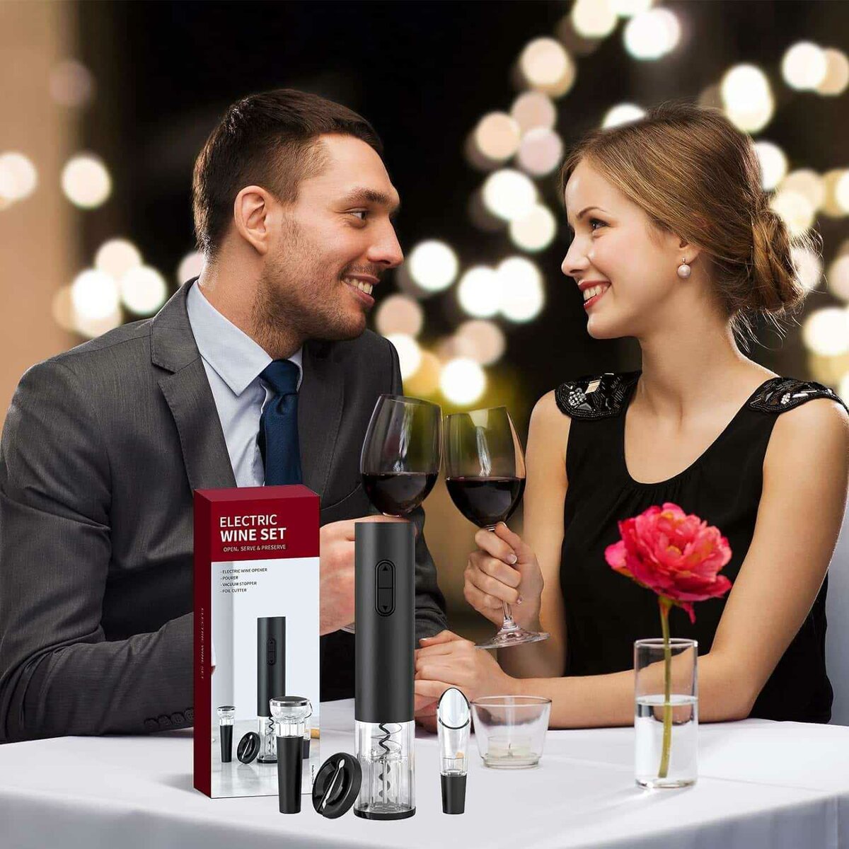 Ensemble tire-bouchon électrique  Noir