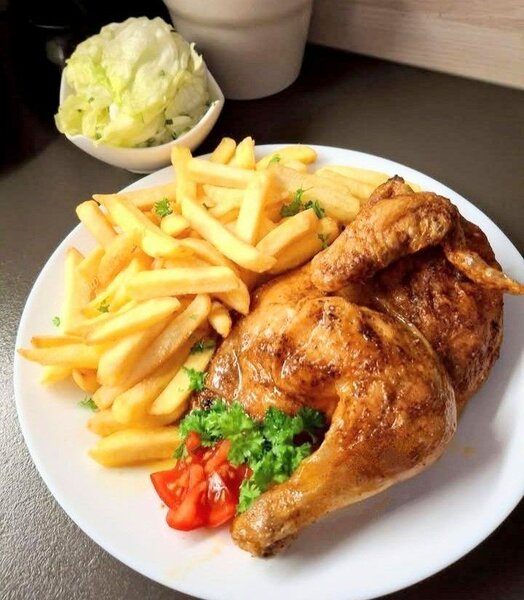Poulet rôti avec frites