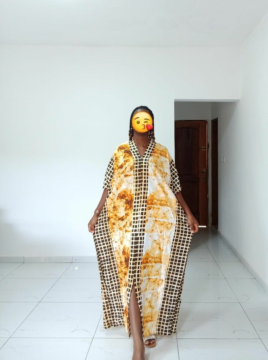 Boubou en soie + foulard