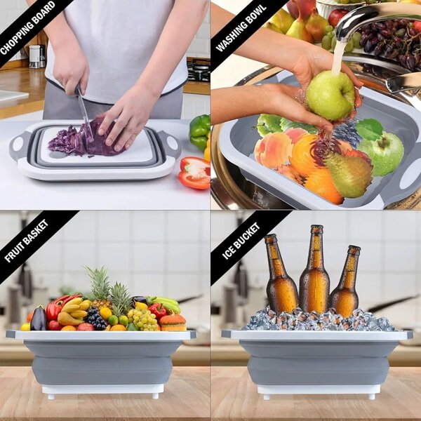 Foldable 3 in 1 Multifunction Chopping Board, Fruit & Vegeta