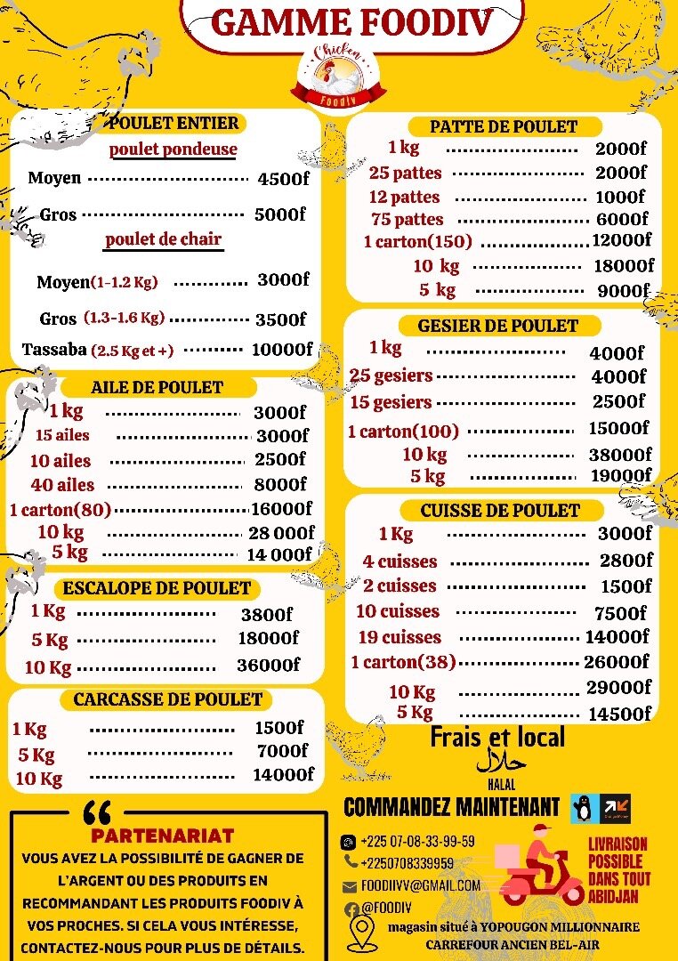 19 cuisses de poulets(locales)