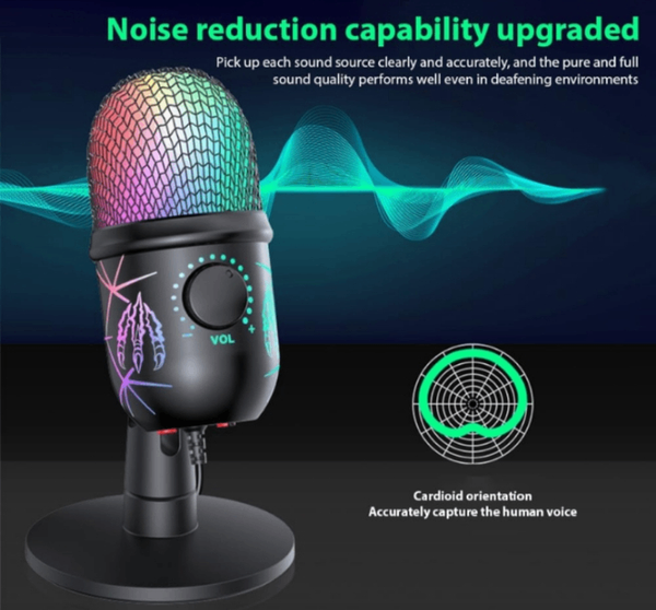 Microphone Gaming RGB USB