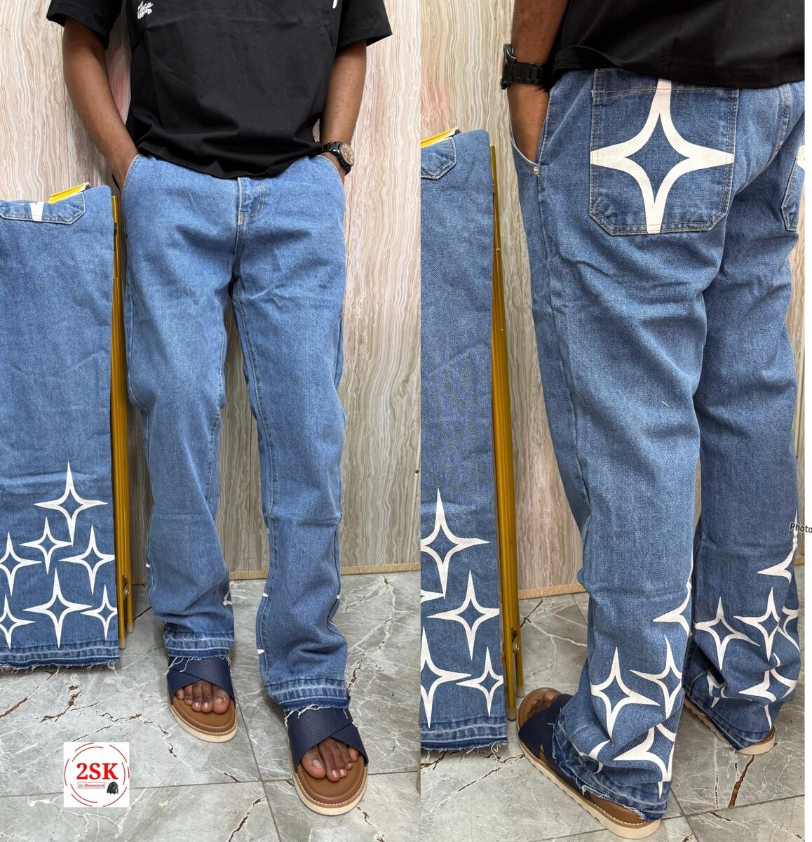 Jeans décontractés avec motifs