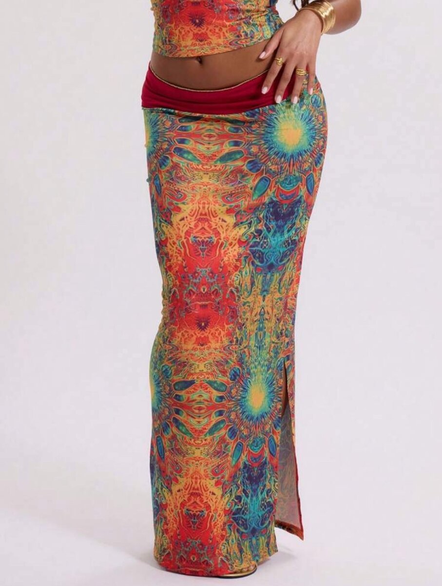 Jupe longue bohème colorée