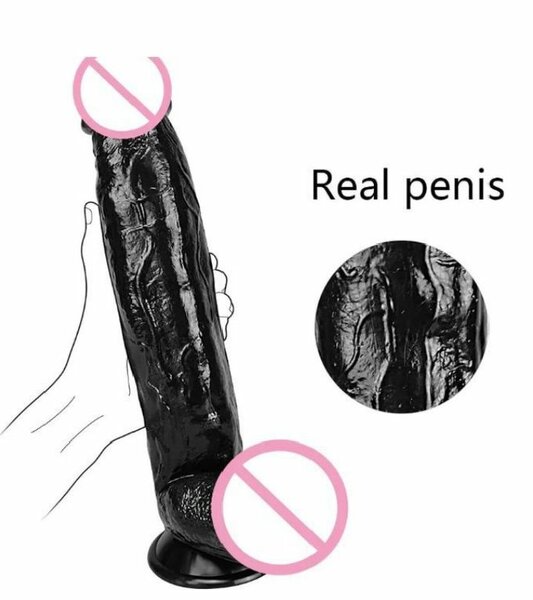 Gode réaliste en silicone noir